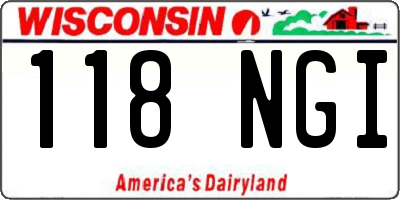 WI license plate 118NGI