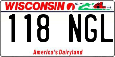 WI license plate 118NGL