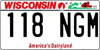 WI license plate 118NGM
