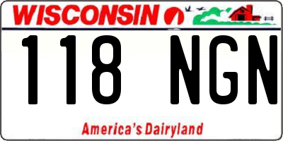 WI license plate 118NGN