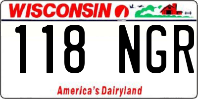 WI license plate 118NGR