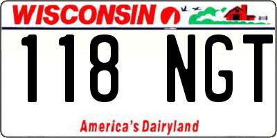 WI license plate 118NGT