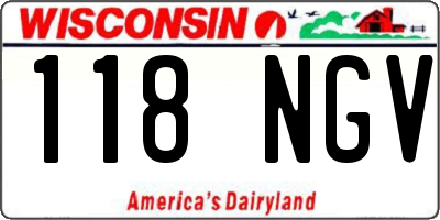 WI license plate 118NGV