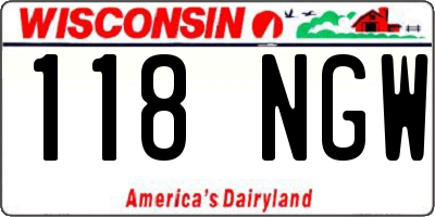 WI license plate 118NGW