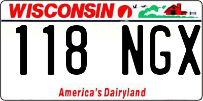 WI license plate 118NGX