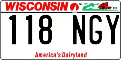 WI license plate 118NGY