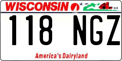 WI license plate 118NGZ