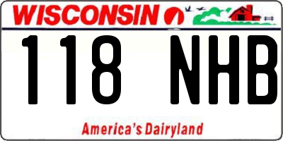 WI license plate 118NHB