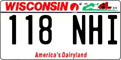 WI license plate 118NHI