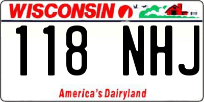 WI license plate 118NHJ