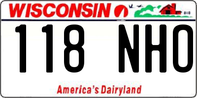WI license plate 118NHO