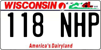 WI license plate 118NHP