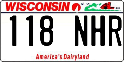 WI license plate 118NHR