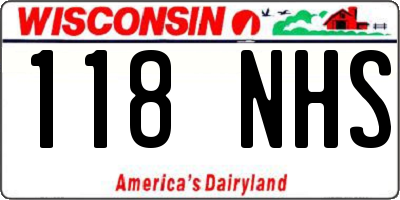 WI license plate 118NHS