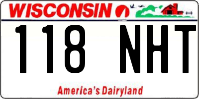 WI license plate 118NHT