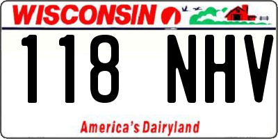WI license plate 118NHV