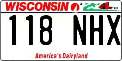 WI license plate 118NHX