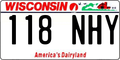 WI license plate 118NHY