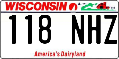 WI license plate 118NHZ