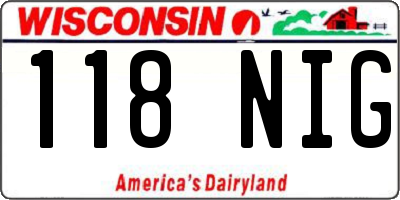 WI license plate 118NIG