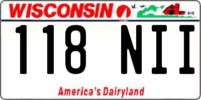 WI license plate 118NII