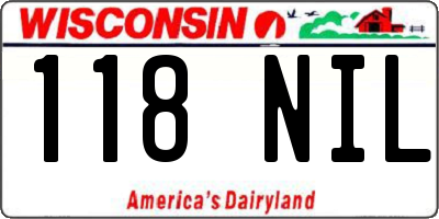 WI license plate 118NIL