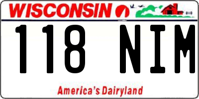 WI license plate 118NIM