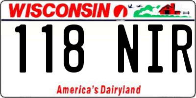 WI license plate 118NIR