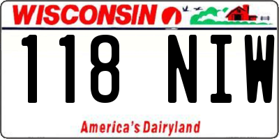 WI license plate 118NIW