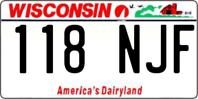 WI license plate 118NJF