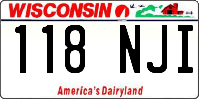 WI license plate 118NJI