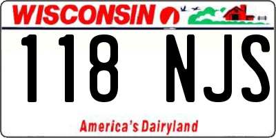 WI license plate 118NJS