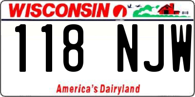 WI license plate 118NJW