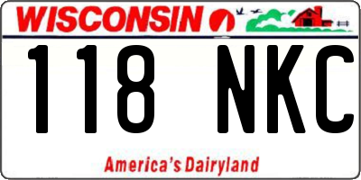 WI license plate 118NKC