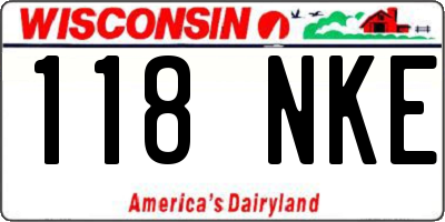 WI license plate 118NKE
