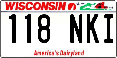 WI license plate 118NKI