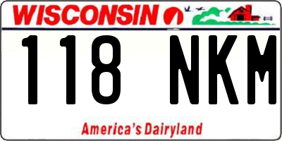 WI license plate 118NKM