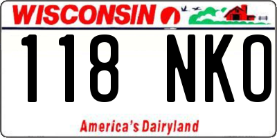 WI license plate 118NKO