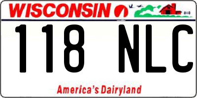 WI license plate 118NLC