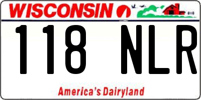 WI license plate 118NLR