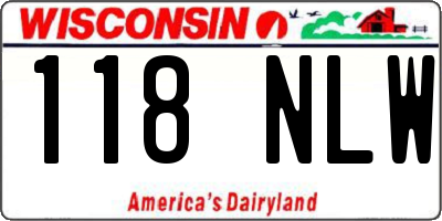 WI license plate 118NLW