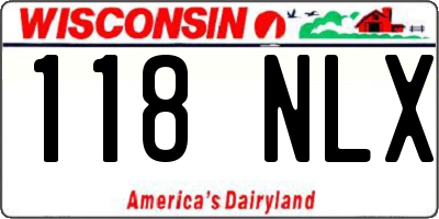 WI license plate 118NLX