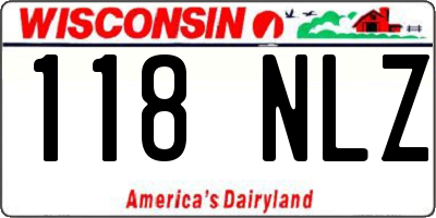 WI license plate 118NLZ