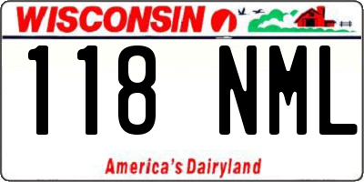 WI license plate 118NML