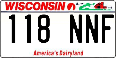 WI license plate 118NNF