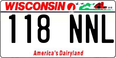WI license plate 118NNL