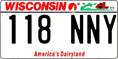 WI license plate 118NNY