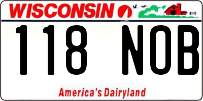 WI license plate 118NOB