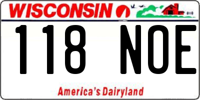 WI license plate 118NOE