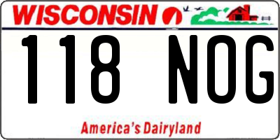 WI license plate 118NOG